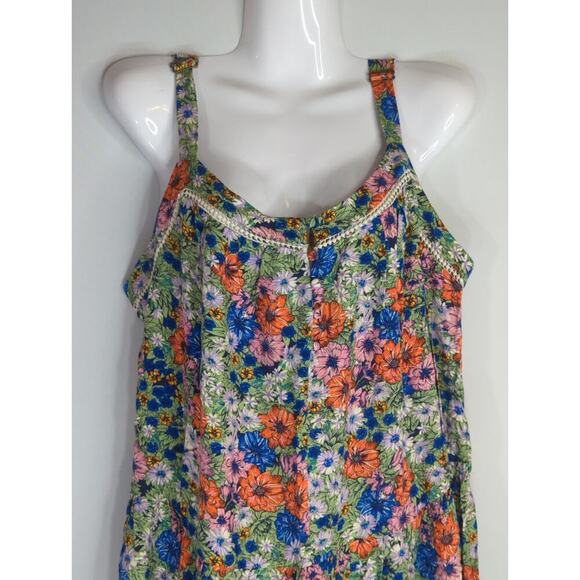 Wild Fable Women Floral Tiered Mini Dress Multicolor XL NWT Boho Coastal Prairie - Picture 3 of 9